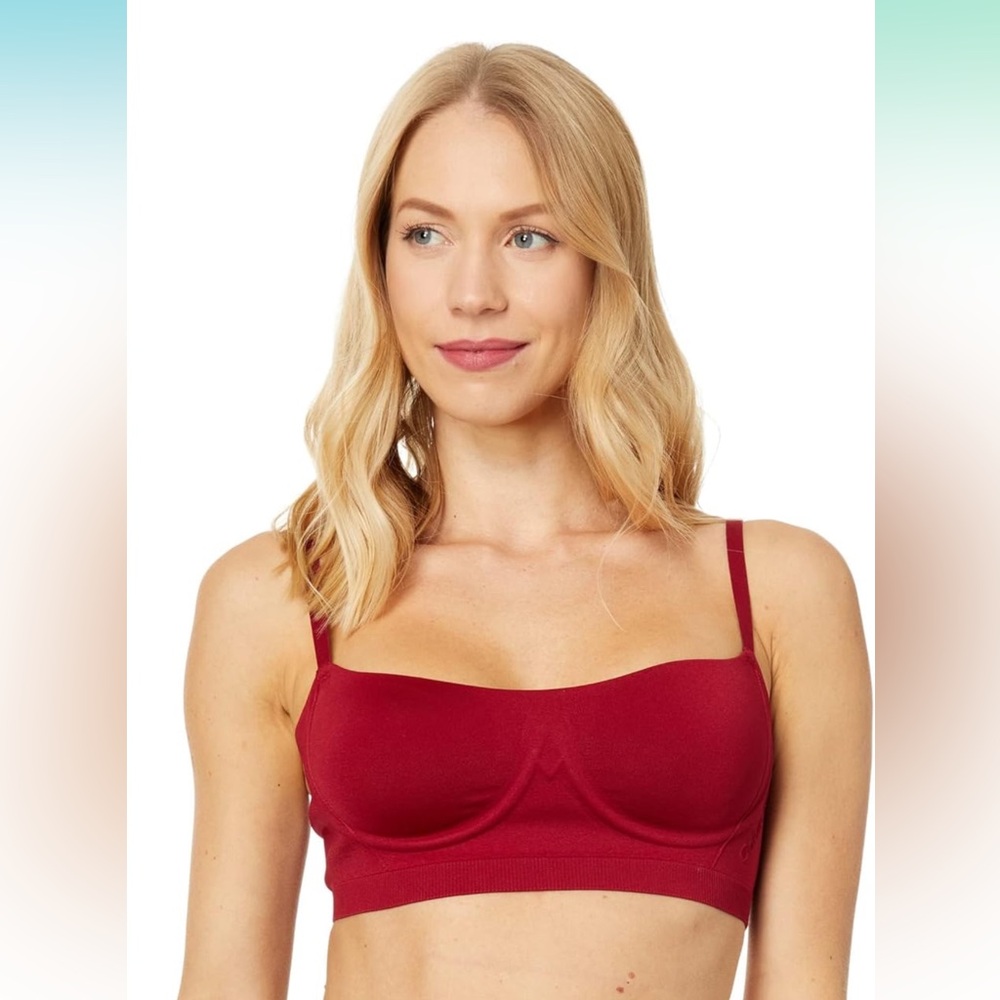 Calvin Klein Red Bonded Flex Unlined Balconette size XS